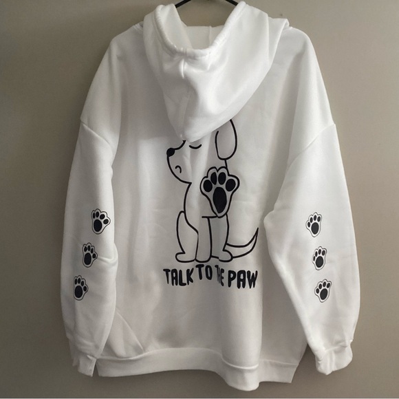 Dog Hoodie with Black Dog and Paw Print Dog Lover - Picture 3 of 11